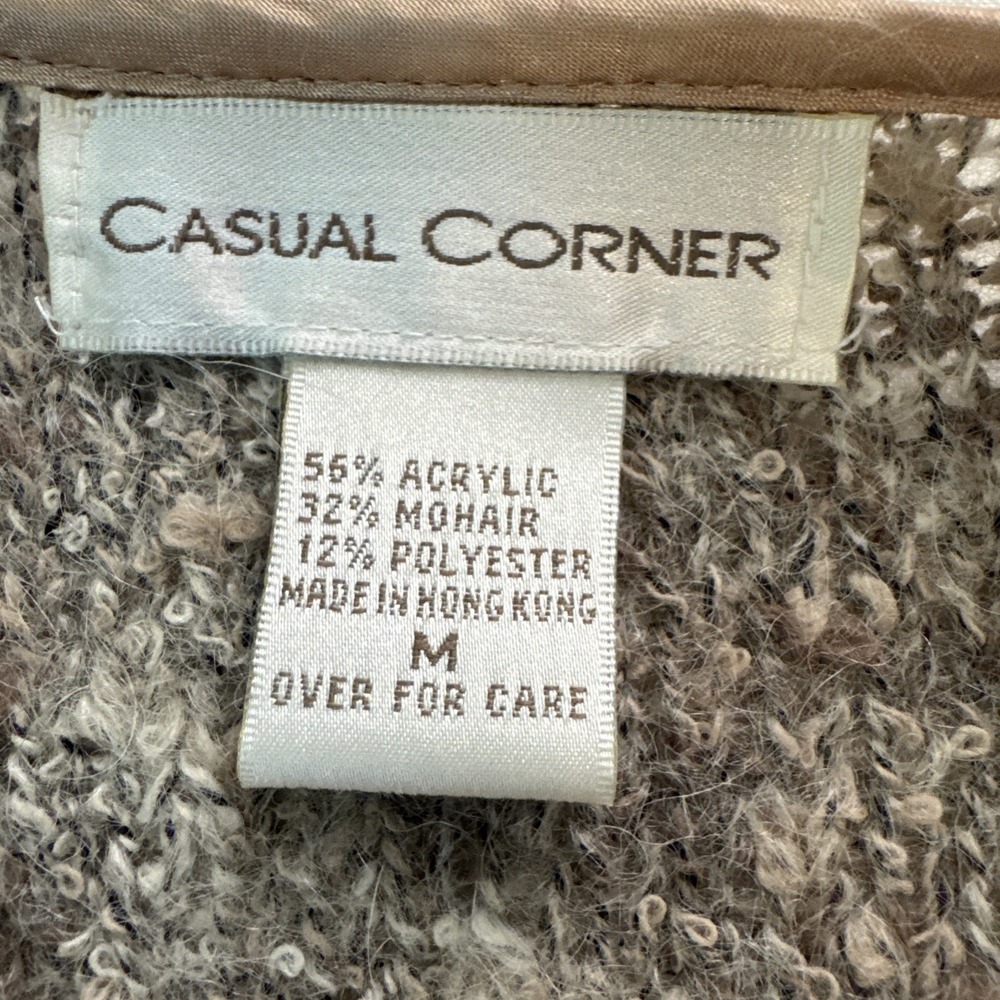 Casual Corner Sweater Medium Womens Gray Wool Blend Boucle Vintage Outerwear TLC - Picture 7 of 8